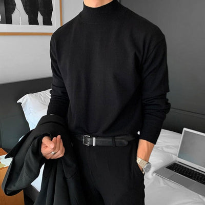 Herren Lässiger Maßgeschneiderter Rollkragenpullover
