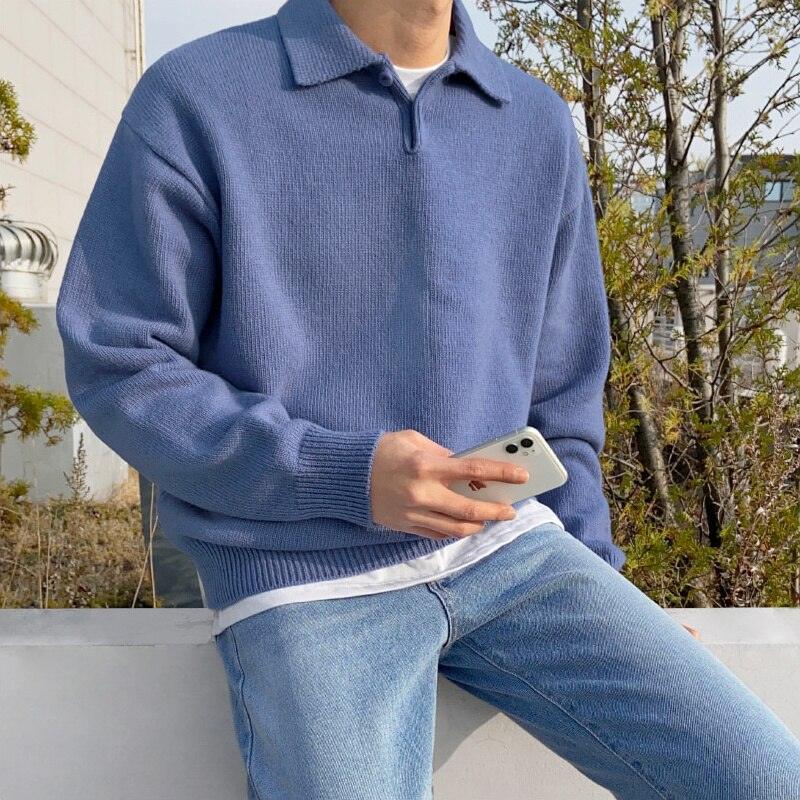 Herren Polo-Pullover mit lockerer Passform