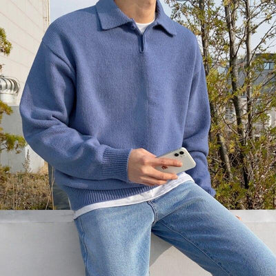 Herren Polo-Pullover mit lockerer Passform
