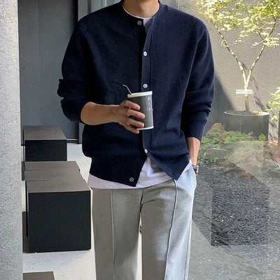 Moderner Lockerer Schnitt Cardigan Herren