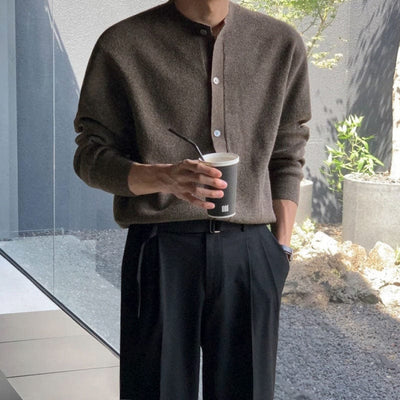 Moderner Lockerer Schnitt Cardigan Herren