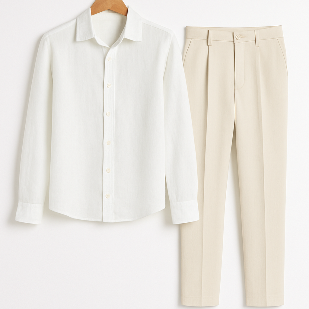 Klassisches Sommer-Leinenoutfit Herren