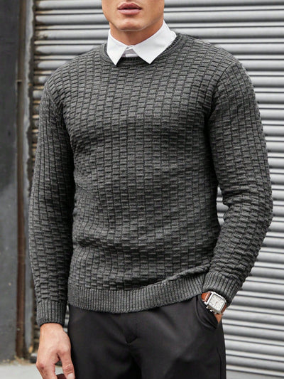 Eleganter Jacquard Strickpullover Herren