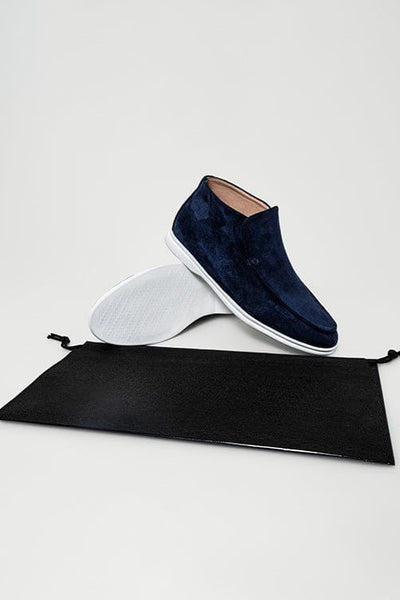 Hohe Wildleder-Loafer Herren Dunkelblau