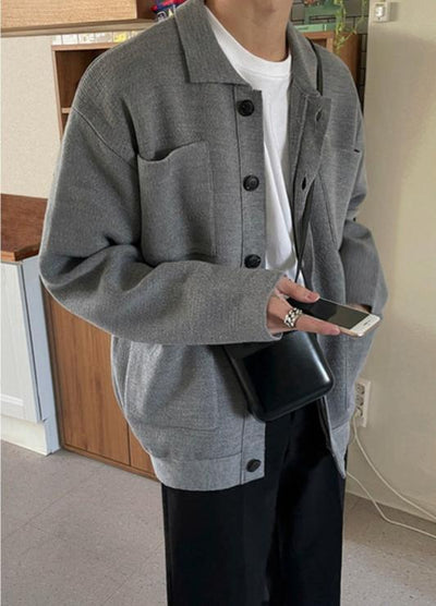 Trendiger Herren-Strickcardigan mit Knöpfen