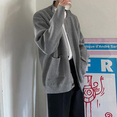 Trendiger Herren-Strickcardigan mit Knöpfen