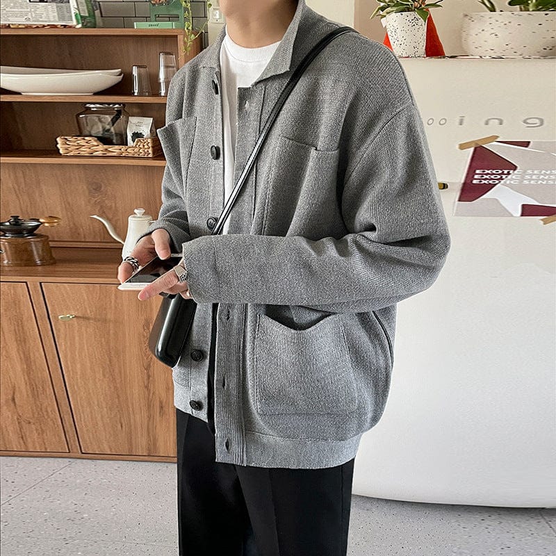 Trendiger Herren-Strickcardigan mit Knöpfen