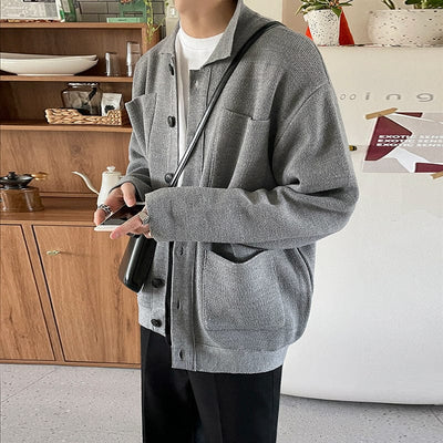 Trendiger Herren-Strickcardigan mit Knöpfen