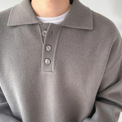 Lässiger Herren Henley Polo Pullover