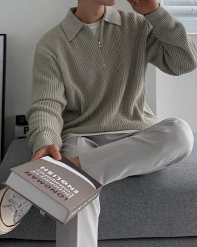 Weicher Woll Polo Pullover Herren
