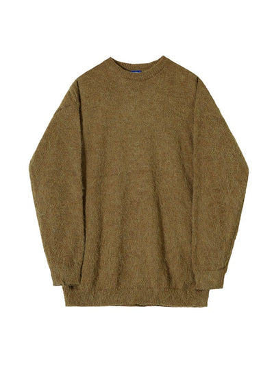 Gemütlicher Rundhals Wollpullover Herren