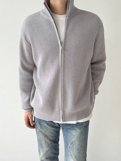 Winter Voll-Reißverschluss Strickpullover Herren