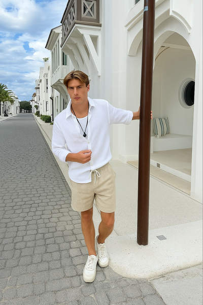 Herren Sommer Shorts und Hemd Set