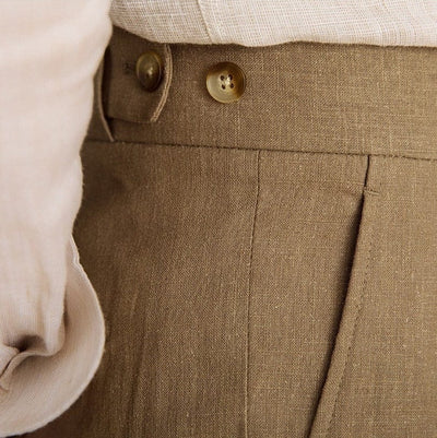 Lässige Leinen Plissierte Hose Herren
