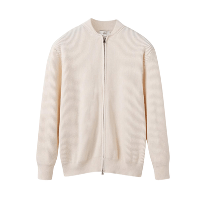 Eleganter Herren Baumwolle Vollreißverschluss Cardigan