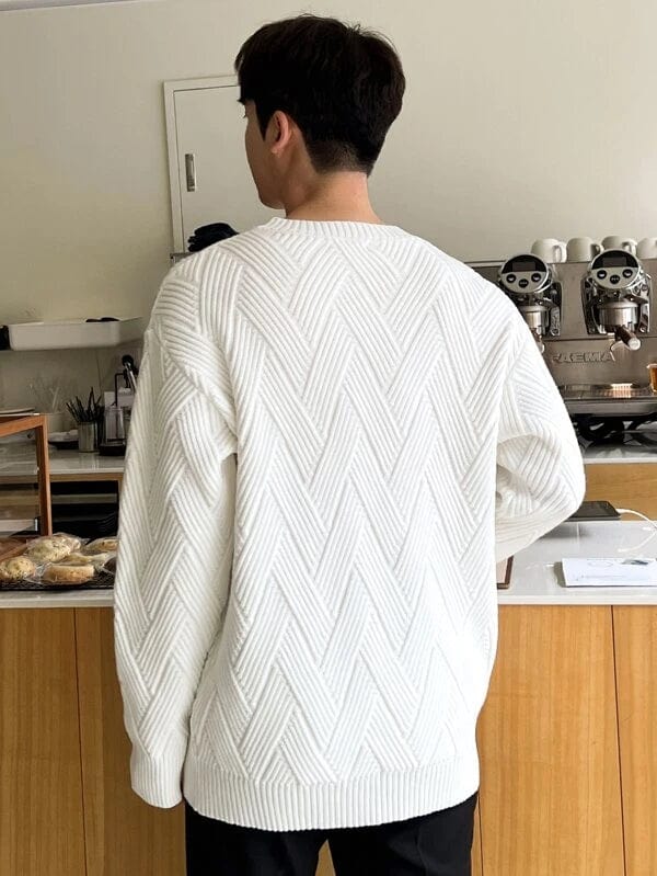 Stylischer Herren Zopfmuster Pullover