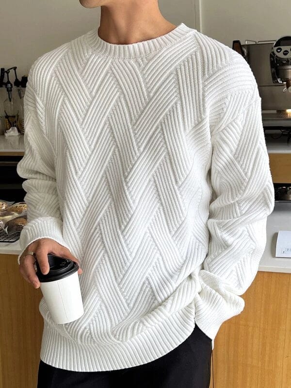 Stylischer Herren Zopfmuster Pullover